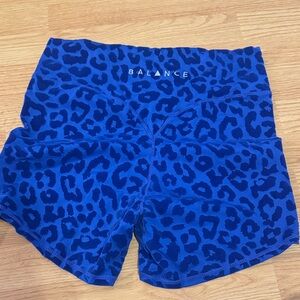 (Balance) vitality Blue Leopard Print Shorts